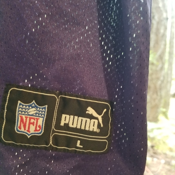 Football Jersey Mesh T Shirt Baltimore Ravens Ray Lewis 52 Purple Puma Large NFL - Picture 3 of 9